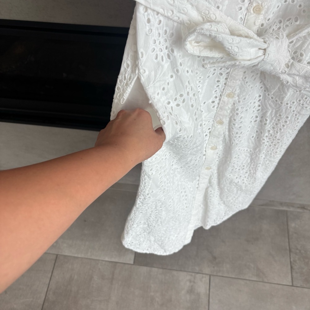 Zara Cutwork Embroidery Midi Dress, Size S - Picture 7 of 13